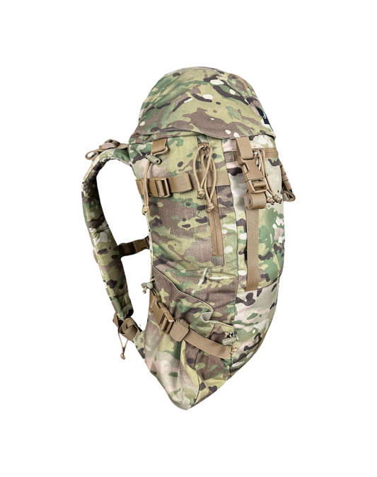 Ruckmule axis mountain hiking hunting scouting backpack side view multicam