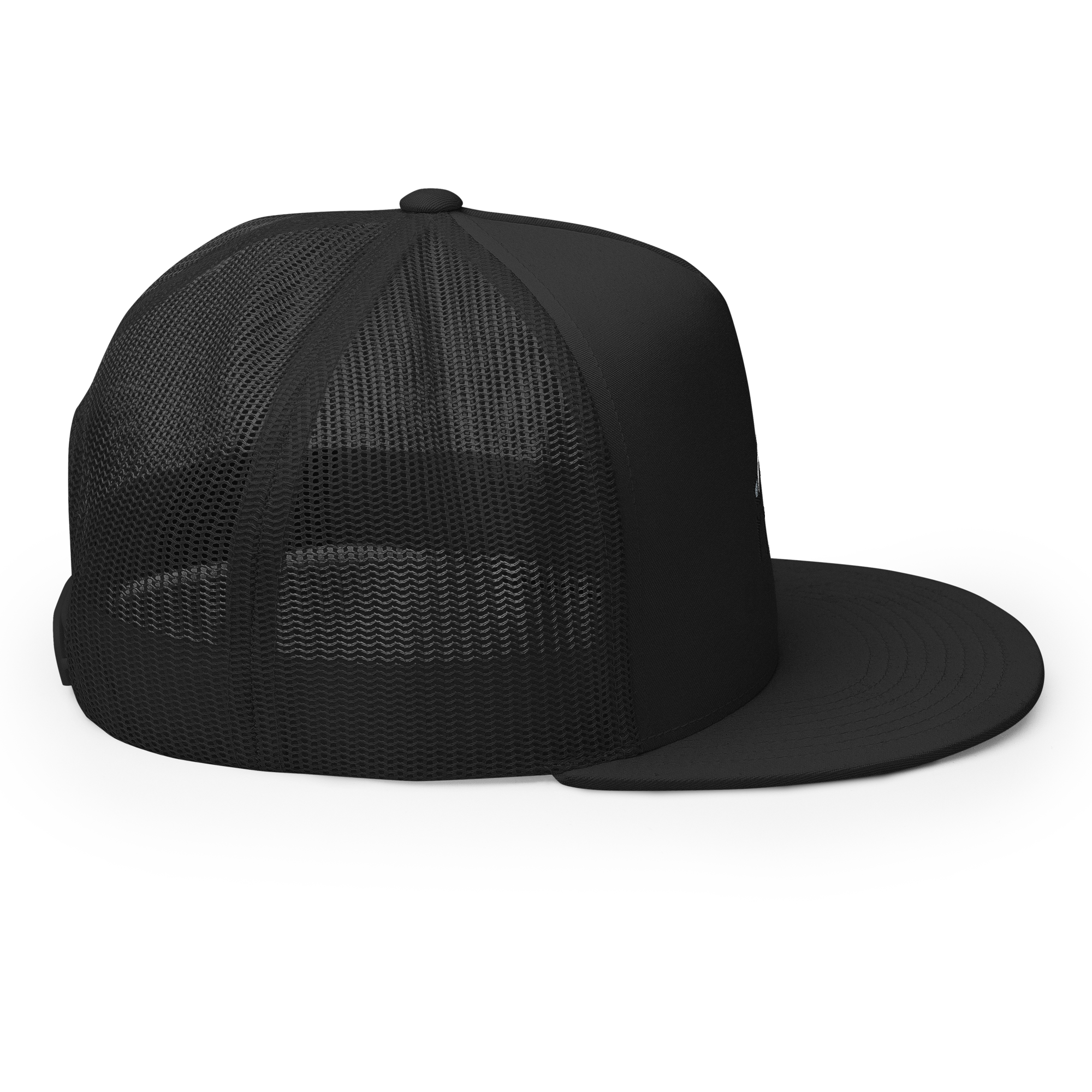 rmg low pro trucker hat side view black