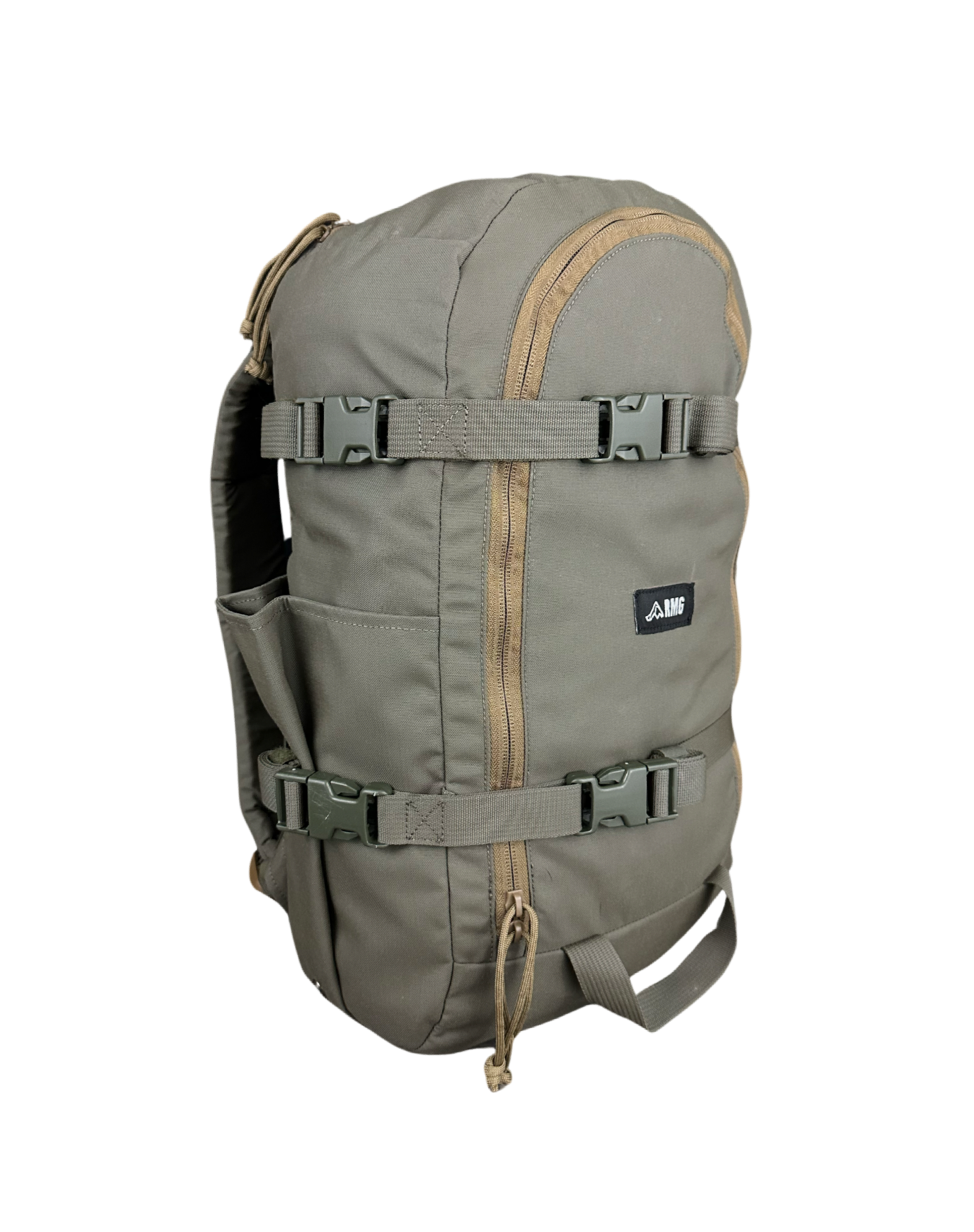 ruckmule canyon backpack side view ranger green