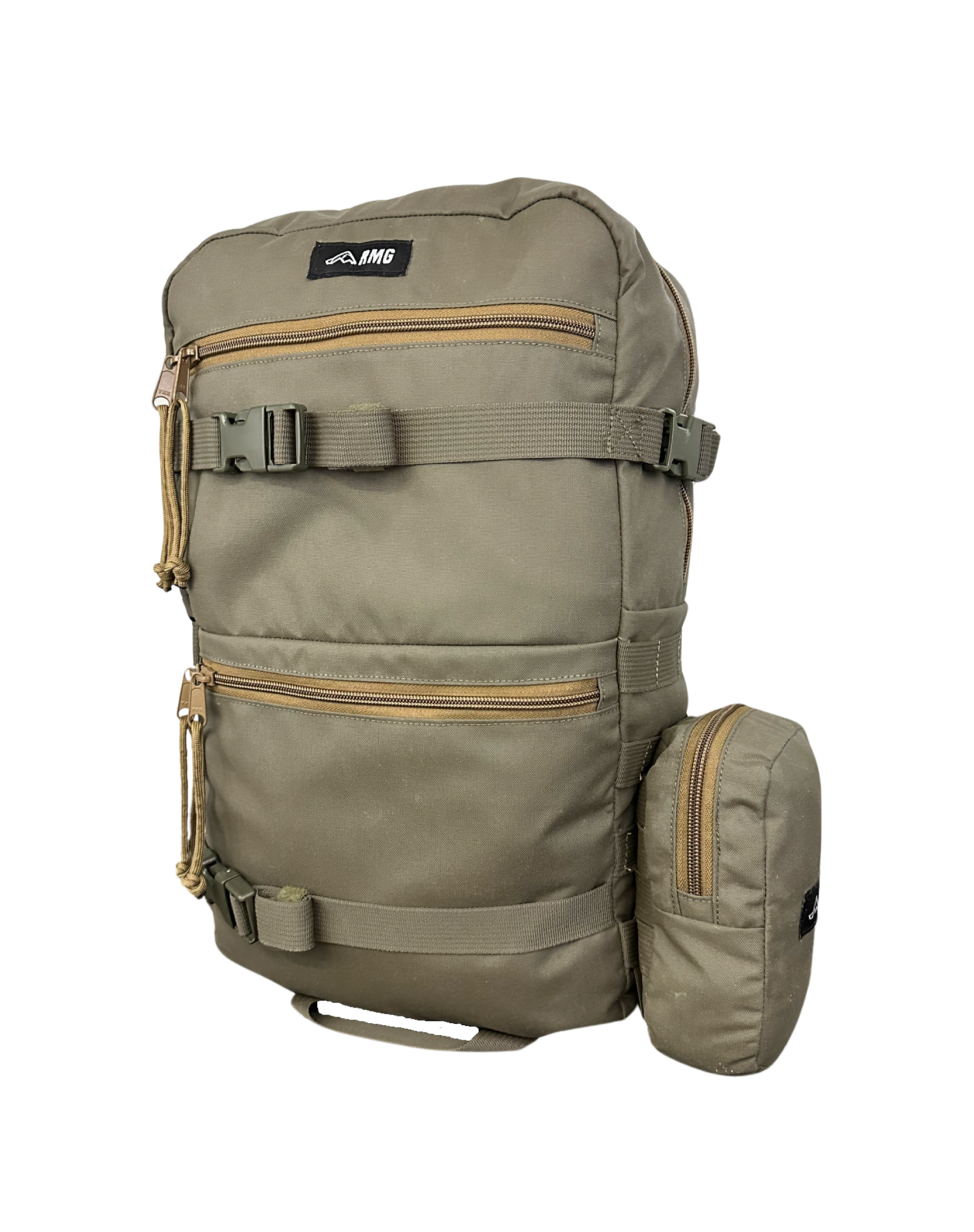 Modular pouch attached to backpack Ranger green